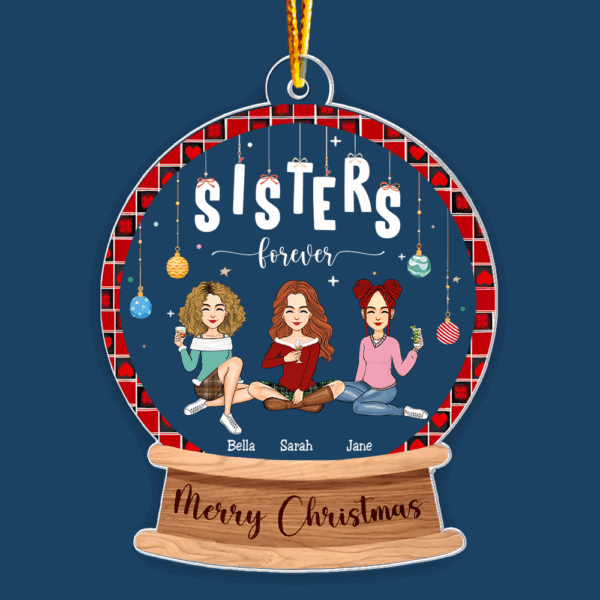 Sister Forever Personalized Custom Shaped Acrylic Ornament - Image 4