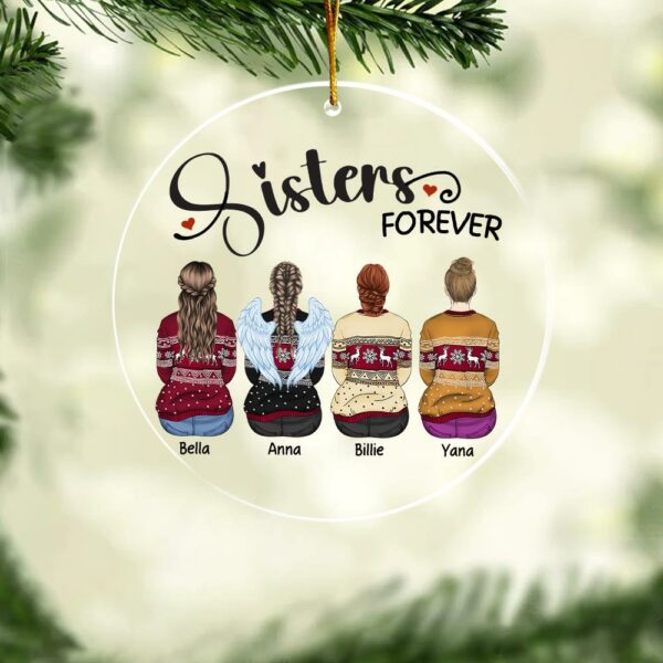 Sister Forever Personalized Ornament - Custom Christmas Ornament Gift For Siblings - Image 5
