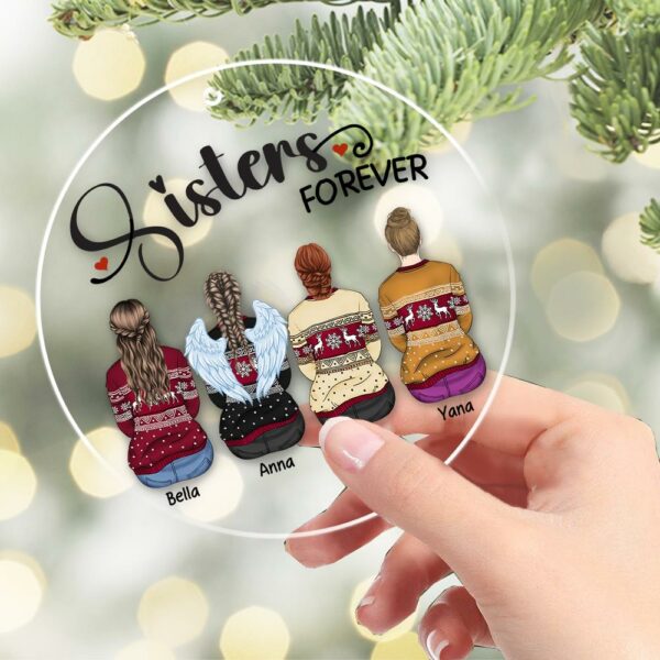 Sister Forever Personalized Ornament - Custom Christmas Ornament Gift For Siblings - Image 4