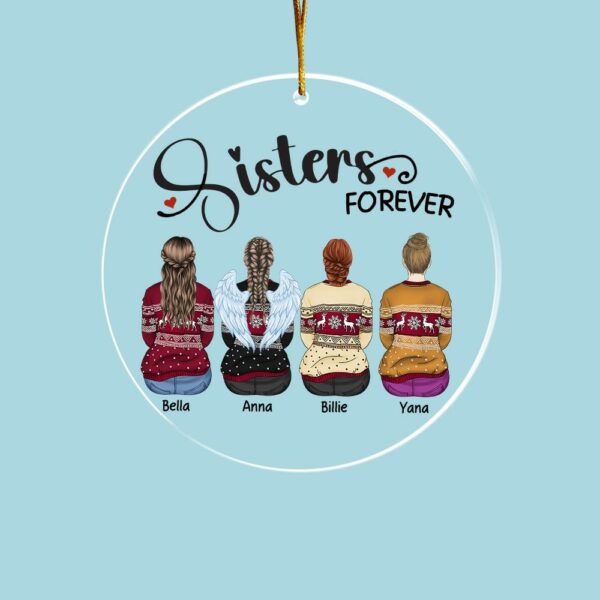 Sister Forever Personalized Ornament - Custom Christmas Ornament Gift For Siblings - Image 6