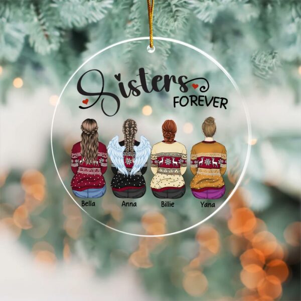 Sister Forever Personalized Ornament - Custom Christmas Ornament Gift For Siblings - Image 2
