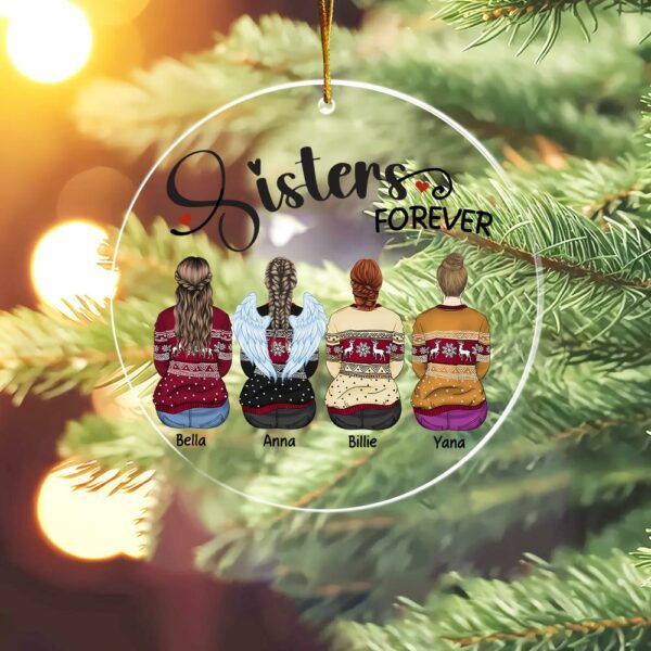 Sister Forever Personalized Ornament - Custom Christmas Ornament Gift For Siblings - Image 7