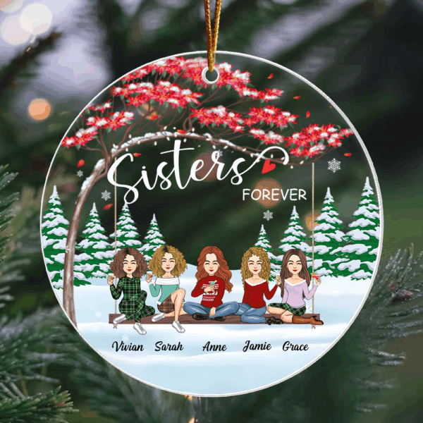 Sisters forever Personalized Acrylic Ornament Gift For Best Friends - Image 3