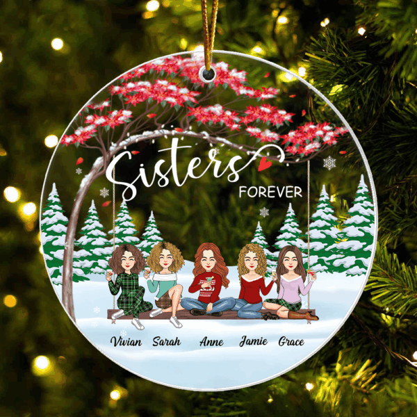 Sisters forever Personalized Acrylic Ornament Gift For Best Friends