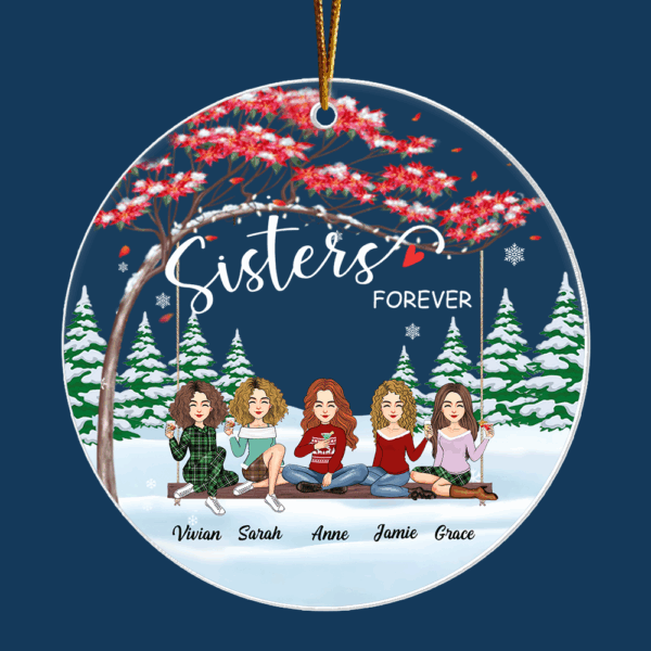 Sisters forever Personalized Acrylic Ornament Gift For Best Friends - Image 4