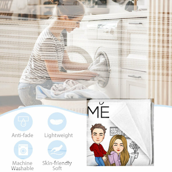 Sitting Next To You Doing Absolutely Nothing Personalized Blanket Gift For Husband Wife Couple, Anniversary - Image 4