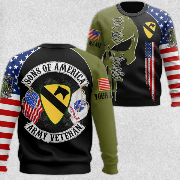 Skull Shirt Sons of America Custom Division Name All Over Print Shirt Gift For US Military Veteran H2511 - Image 2