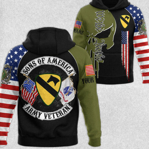 Skull Shirt Sons of America Custom Division Name All Over Print Shirt Gift For US Military Veteran H2511 - Image 3