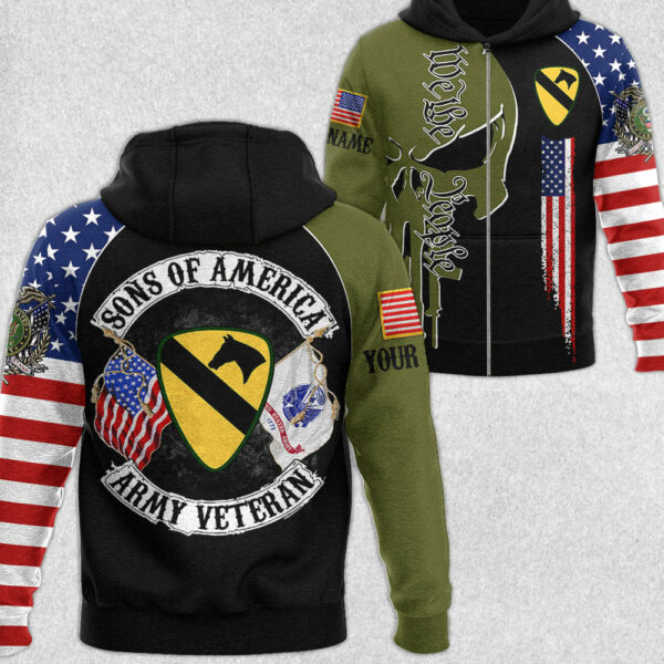 Skull Shirt Sons of America Custom Division Name All Over Print Shirt Gift For US Military Veteran H2511 - Image 4