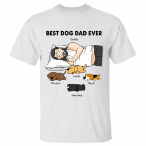 Sleeping With Dog Shirt - Personalized Dog Dad Gift - Funny Dad Tee