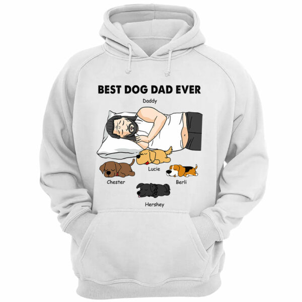 Sleeping With Dog Shirt - Personalized Dog Dad Gift - Funny Dad Tee - Image 3
