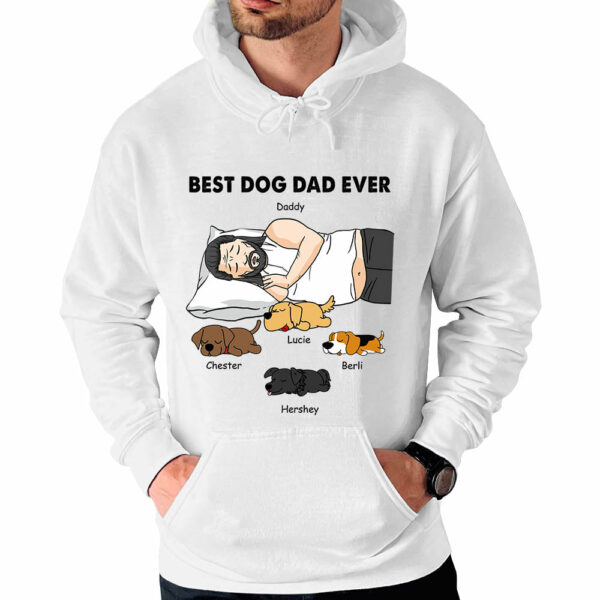 Sleeping With Dog Shirt - Personalized Dog Dad Gift - Funny Dad Tee - Image 4