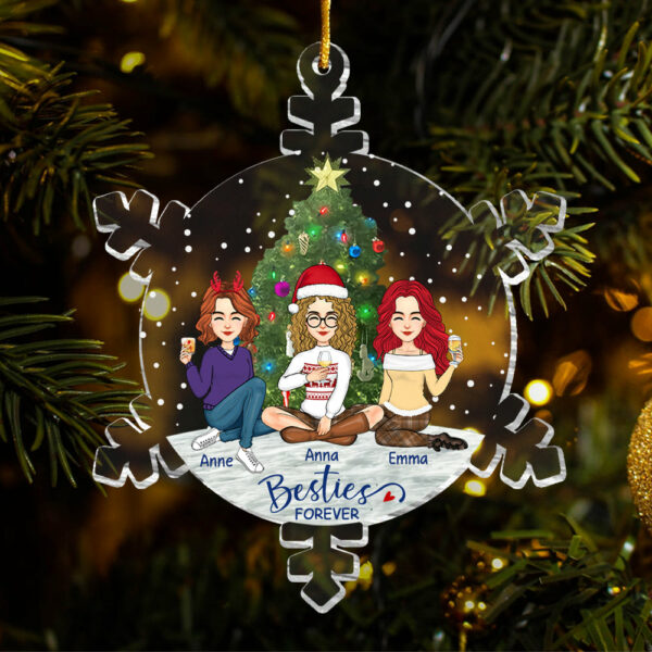 Snowflakes Besties Forever Ornament - Personalized Acrylic Ornament - Image 6