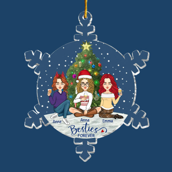 Snowflakes Besties Forever Ornament - Personalized Acrylic Ornament - Image 7