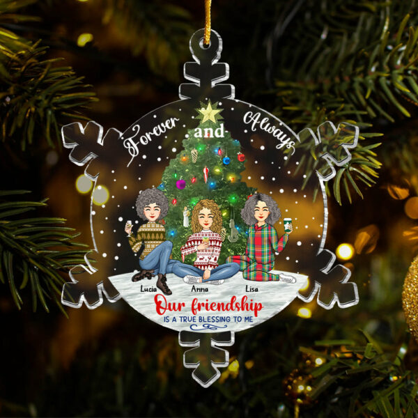 Snowflakes Custom Friendship Is A True Blessing To Me Ornament - Personalized Acrylic Ornament - Image 4