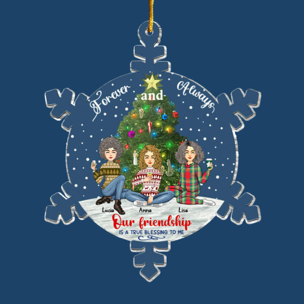 Snowflakes Custom Friendship Is A True Blessing To Me Ornament - Personalized Acrylic Ornament - Image 7
