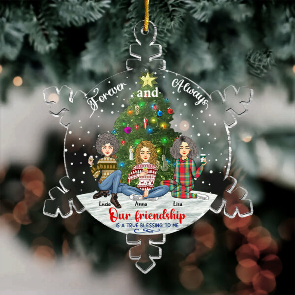 Snowflakes Custom Friendship Is A True Blessing To Me Ornament - Personalized Acrylic Ornament - Image 3