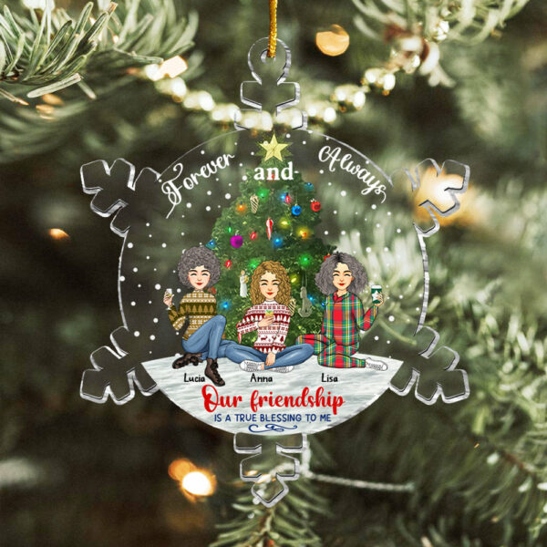 Snowflakes Custom Friendship Is A True Blessing To Me Ornament - Personalized Acrylic Ornament - Image 2
