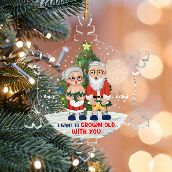Snowflakes Custom I Want To Grow Old With You Ornament - Personalized Acrylic Ornament - Image 5