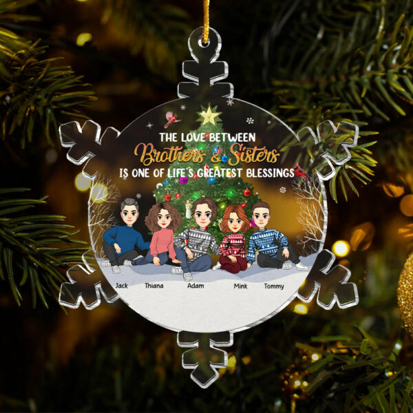 Snowflakes The Greatest Gift Our Parents Gave Us Was Each Other - Personalized Acrylic Ornament Christmas Gift For Family Members - Image 4