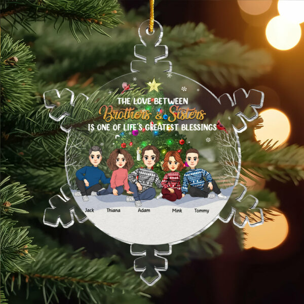 Snowflakes The Greatest Gift Our Parents Gave Us Was Each Other - Personalized Acrylic Ornament Christmas Gift For Family Members - Image 2