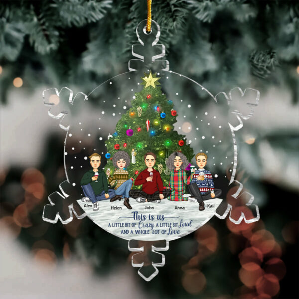 Snowflakes This Is Us Personalized Acrylic Ornament For Sibling - Image 3