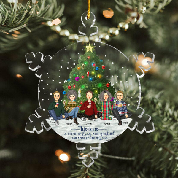 Snowflakes This Is Us Personalized Acrylic Ornament For Sibling - Image 2
