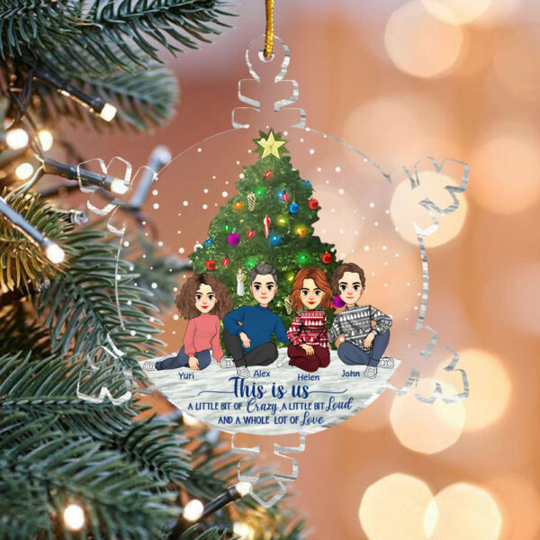 Snowflakes This Is Us Personalized Acrylic Ornament Gift For Sibling - Image 5