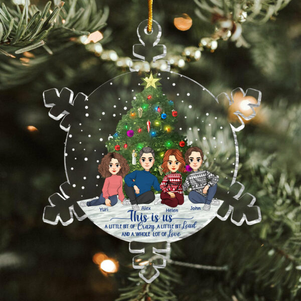 Snowflakes This Is Us Personalized Acrylic Ornament Gift For Sibling - Image 2