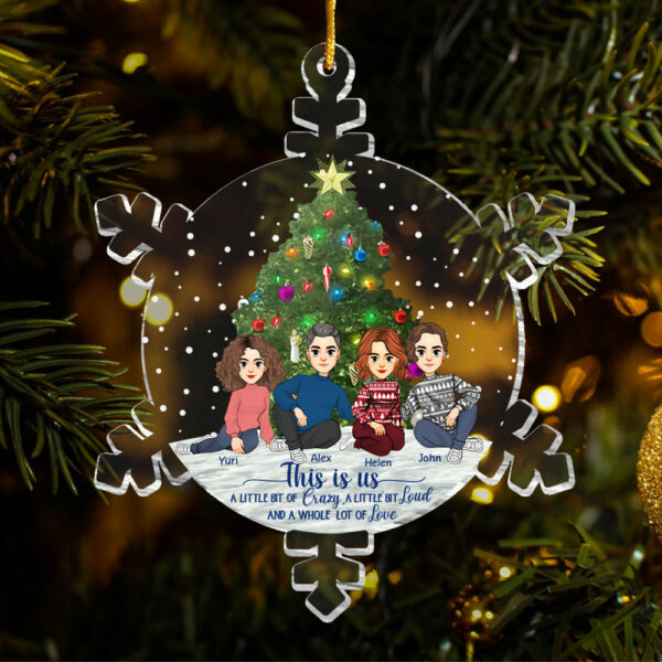 Snowflakes This Is Us Personalized Acrylic Ornament Gift For Sibling - Image 4