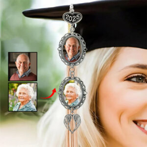 So Proud Of You - Personalized Memorial Graduation Tassel Photo Charm