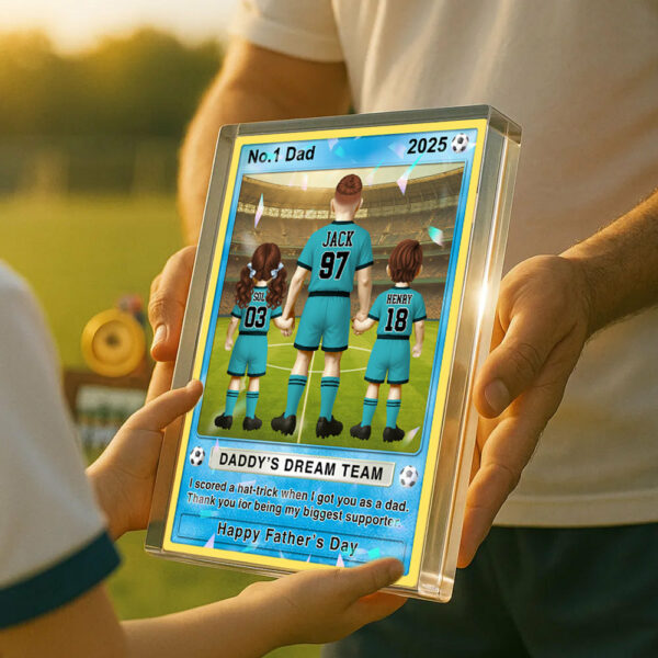 Soccer Dad - Personalized Acrylic Block Plaque For Soccer Dad Husband Grandpa NA04 - Image 2