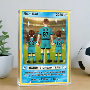 Soccer Dad - Personalized Acrylic Block Plaque For Soccer Dad Husband Grandpa NA04