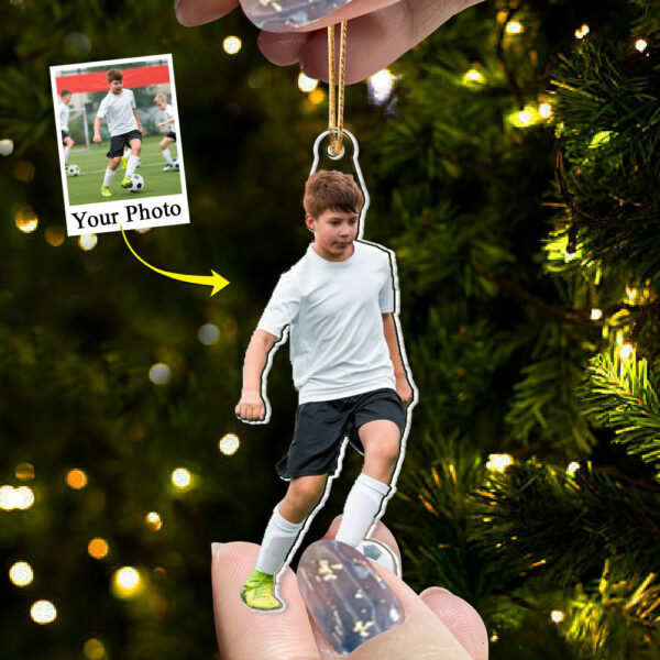 Soccer Player Son & Daughter Custom Photo Acrylic Ornament Gift For Soccer Lovers - Image 5