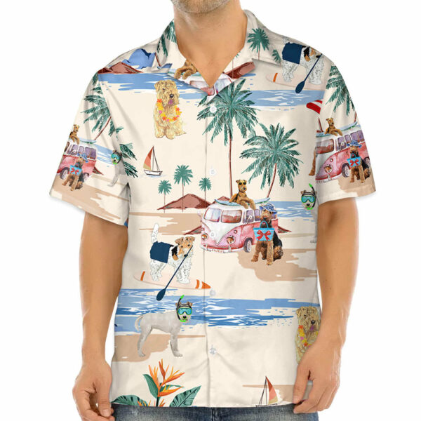 Soft-Coated Wheaten Terrier Summer Beach Hawaiian Shirt, Hawaiian Shirts for Men Short Sleeve Aloha Beach Shirt - Image 3
