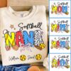Softball Mama - Personalized Shirt Gift For Grandma