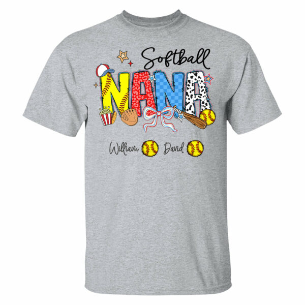 Softball Mama - Personalized Shirt Gift For Grandma - Image 7