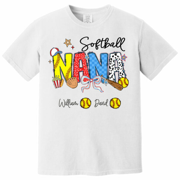 Softball Mama - Personalized Shirt Gift For Grandma - Image 2
