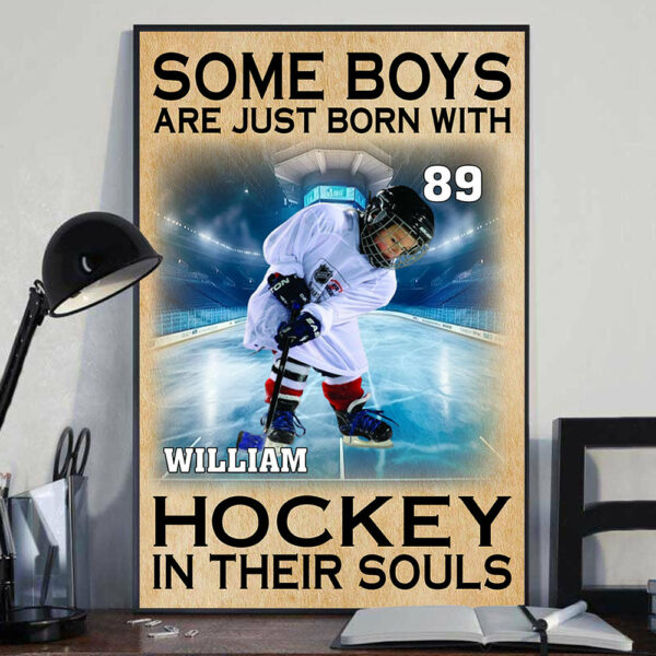 Some Boys Are Just Born With Hockey In Their Souls - Personalized Canvas For Ice Hockey Player - Image 8