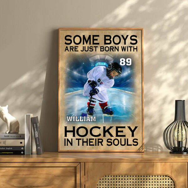 Some Boys Are Just Born With Hockey In Their Souls - Personalized Canvas For Ice Hockey Player - Image 6