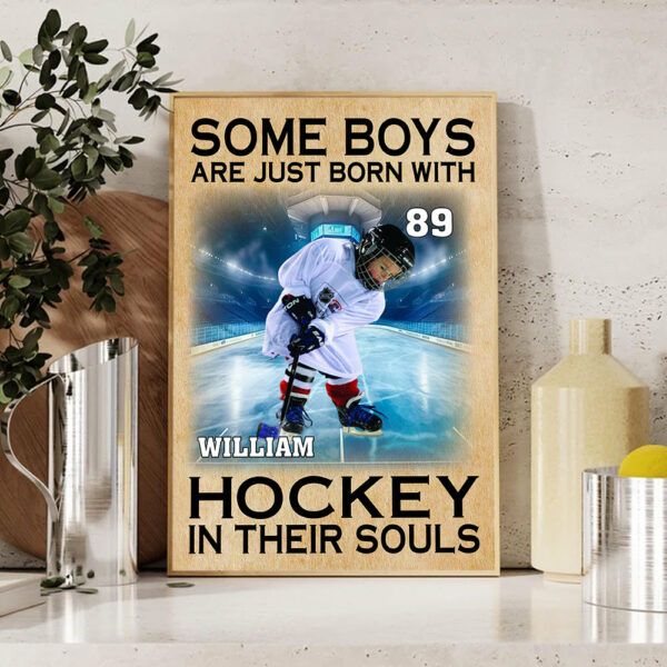 Some Boys Are Just Born With Hockey In Their Souls - Personalized Canvas For Ice Hockey Player - Image 5
