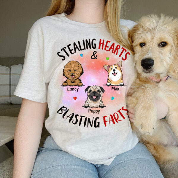 Stealing Hearts Blasting Farts Personalized Shirt for Dog Mom Cute Gift For Dog Lover H2511 - Image 2