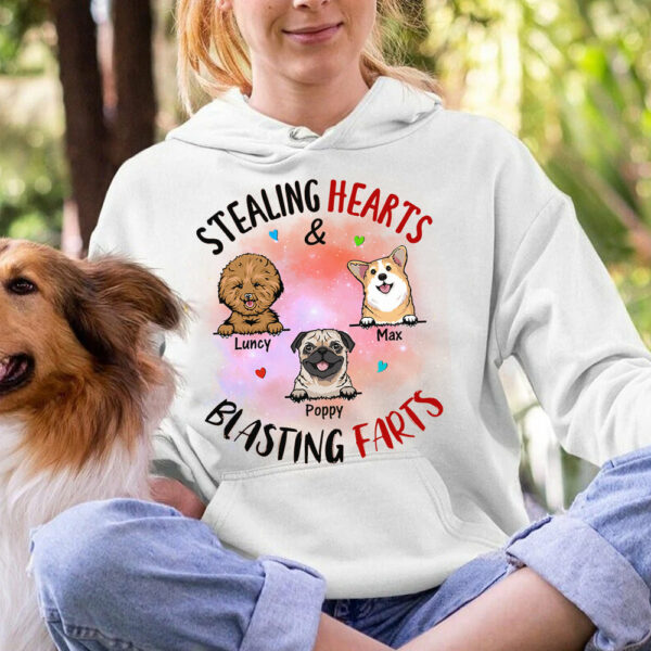 Stealing Hearts Blasting Farts Personalized Shirt for Dog Mom Cute Gift For Dog Lover H2511 - Image 9