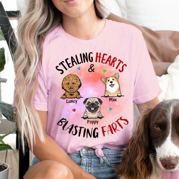 Stealing Hearts Blasting Farts Personalized Shirt for Dog Mom Cute Gift For Dog Lover H2511 - Image 4