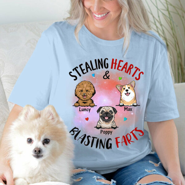 Stealing Hearts Blasting Farts Personalized Shirt for Dog Mom Cute Gift For Dog Lover H2511 - Image 3