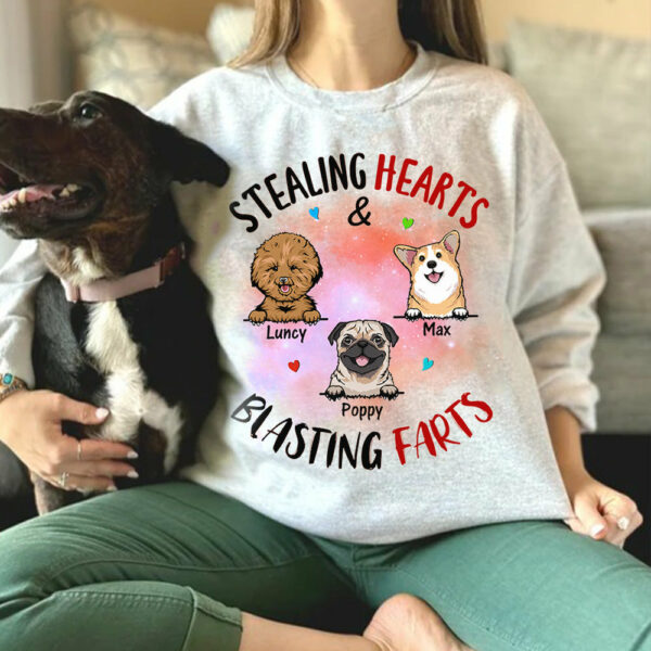 Stealing Hearts Blasting Farts Personalized Shirt for Dog Mom Cute Gift For Dog Lover H2511 - Image 6