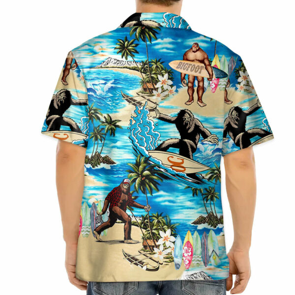 Summer 3D Bigfoot Hawaiian Shirt, Hawaiian Shirts For Men Short Sleeve Aloha Beach Shirt - Image 4
