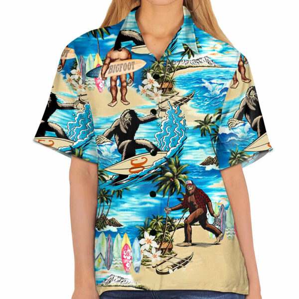 Summer 3D Bigfoot Hawaiian Shirt, Hawaiian Shirts For Men Short Sleeve Aloha Beach Shirt - Image 5