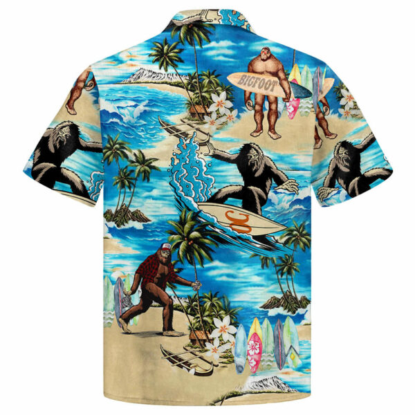 Summer 3D Bigfoot Hawaiian Shirt, Hawaiian Shirts For Men Short Sleeve Aloha Beach Shirt - Image 2