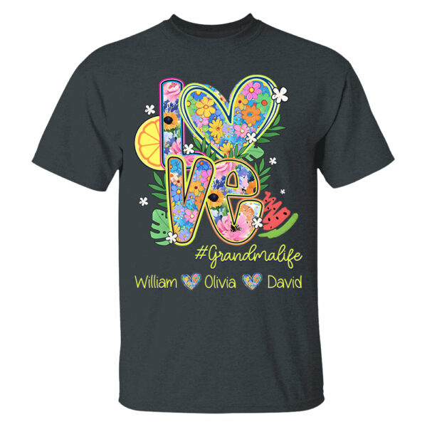 Summer Love Grandmalife - Custom Nickname & Kid Names - Personalized Shirt Gift For Grandma NA04 - Image 6